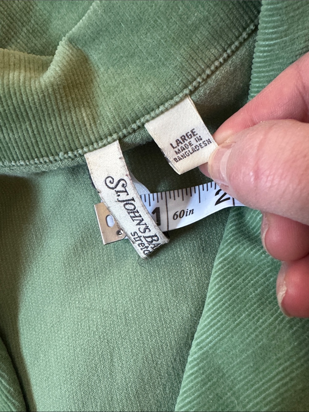 SZ Large St. John’s Bay Sage Green Blazer Corduroy button up Jacket - Picture 7 of 7
